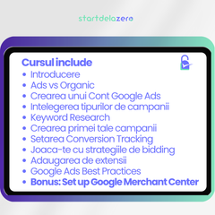 INVATA GOOGLE ADS - CURS PENTRU INCEPATORI - 34 PAG + BONUS