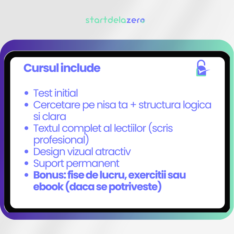 CURS PERSONALIZAT GATA FACUT PENTRU TINE