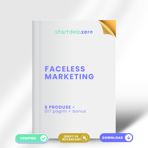 PACHET FACELESS MARKETING – 6 PRODUSE - 517 PAGINI + BONUS