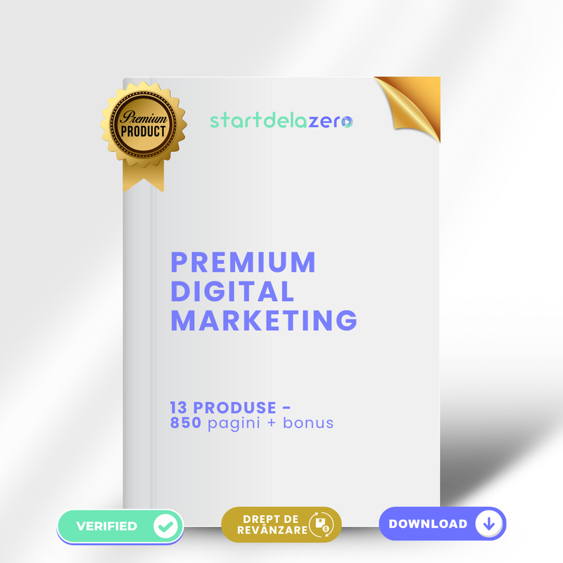 PACHET PREMIUM DIGITAL MARKETING – 13 PRODUSE - 850 PAGINI + BONUS