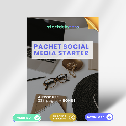 PACHET SOCIAL MEDIA STARTER  - 4 PRODUSE - 336 PAGINI + BONUS